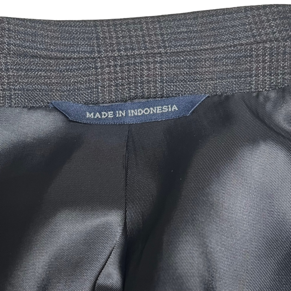 Ralph Ralph Lauren Blazer Jacket Mens 54R Plaid Wool Spandex Dark Gray 56” Chest - Picture 4 of 10